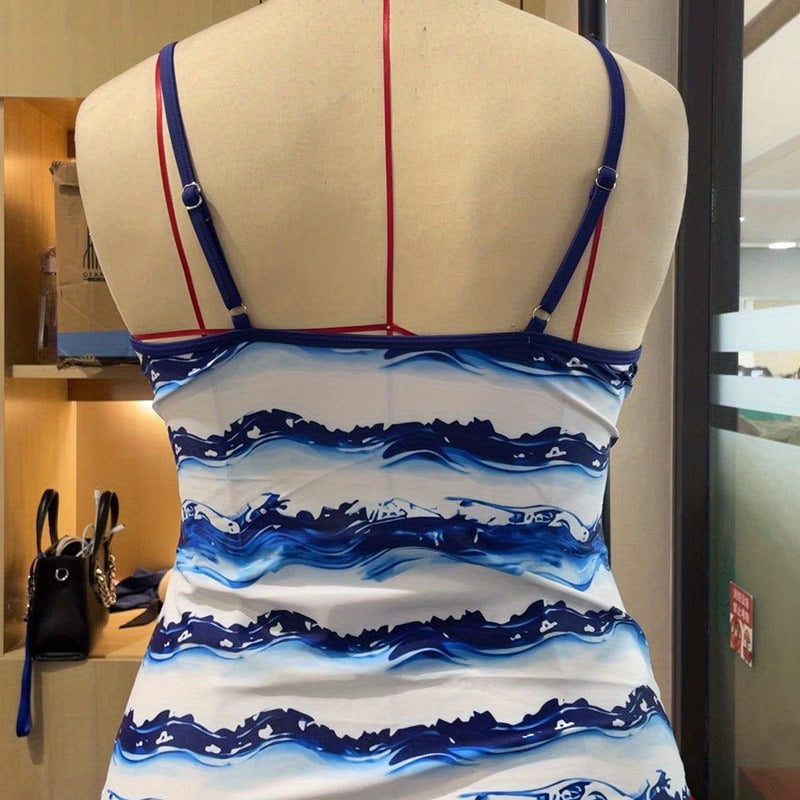 Damen Tankini mit dekorativem Wellenmuster Echo Archiv