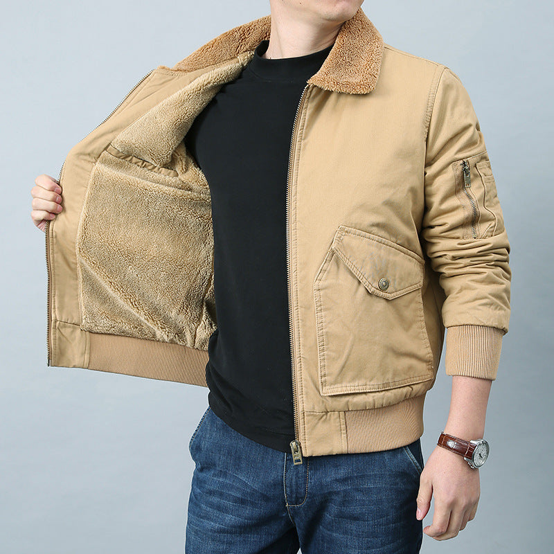 Herren Pilotenjacke mit Sherpa‑Kragen, Utility‑Taschen und Rippbündchen Echo Archiv
