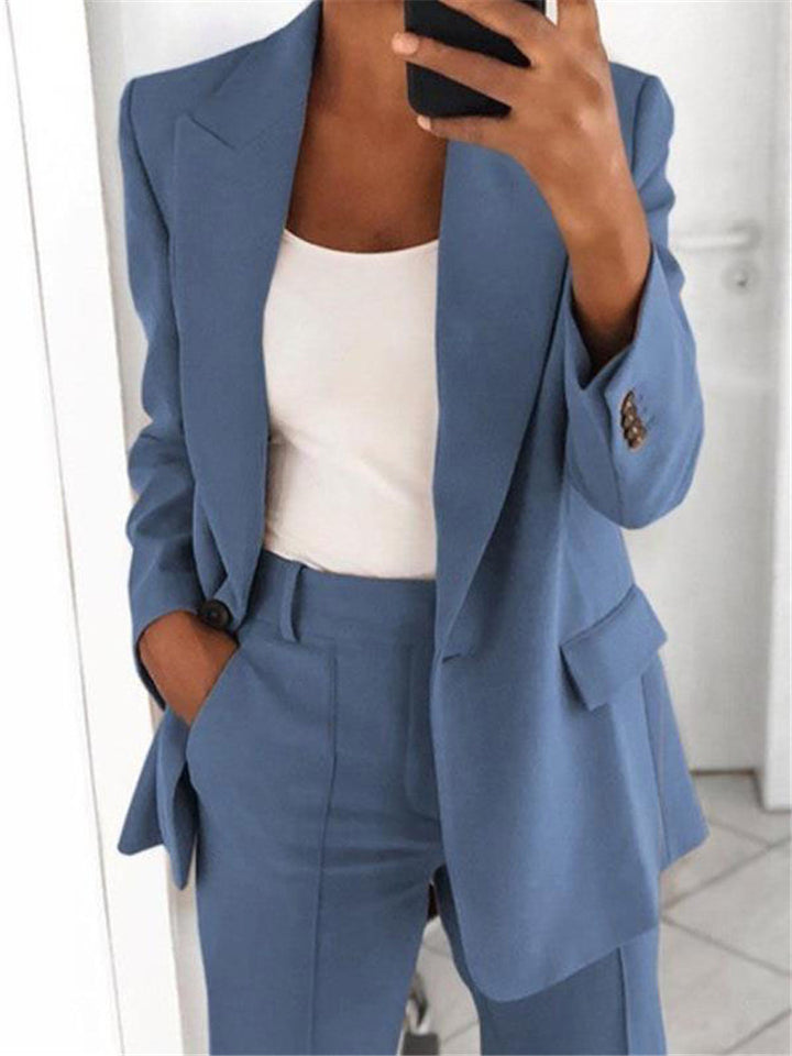 Damen nan Business-Blazer-Set mit strukturierter Oversize-Silhouette, Reverskragen und Bundfaltenhose Echo Archiv