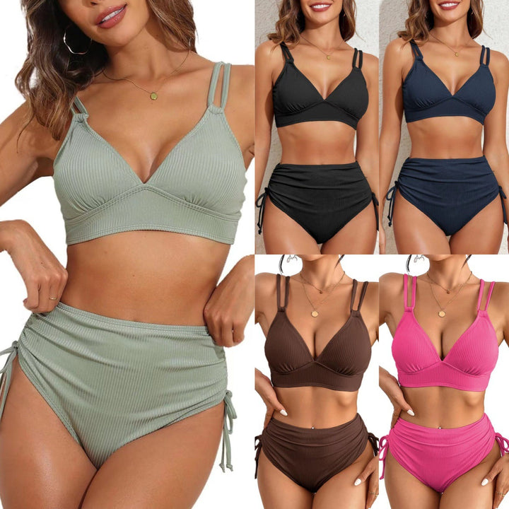Damen Hochgeschnittener Bikini mit raffinierten Rüschendetails Echo Archiv