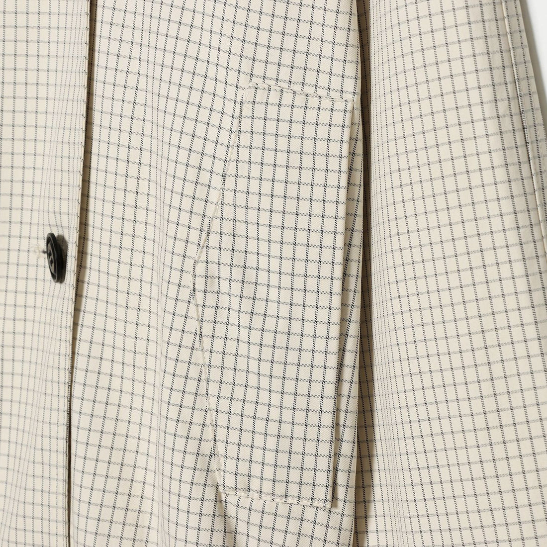 Damen Cropped Kurztrenchjacke mit weitem Schalkragen, Karo‑Gitterprint und elastischem Saum Echoarchiv