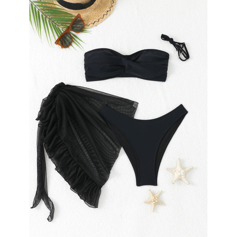 Damen Bandeau-Bikini-Set mit fließendem Wickelrock Echo Archiv