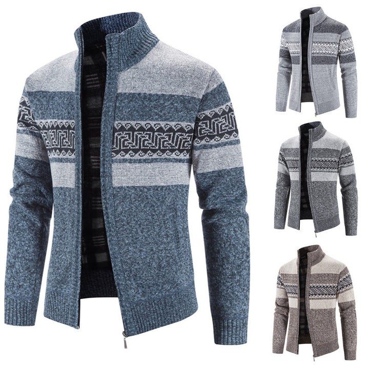 Herren gemütlicher Strickjacke mit Zip-Kragen Echoarchiv