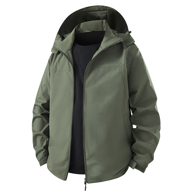 Herren Leichte wasserabweisende Kapuzen‑Shelljacke mit atmungsaktivem Meshfutter und verstellbarem Saum Echo Archiv