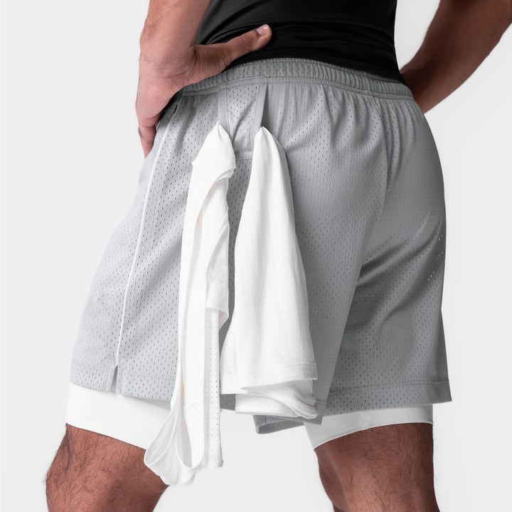 Herren Sportliche Mesh-Shorts mit integrierter Unterwäsche und praktischen Taschen Echoarchiv