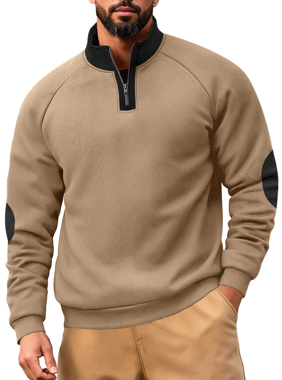 Herren Fleece-Kapuzenpullover mit innovativem Reißverschluss und Kontrastdetails Echoarchiv