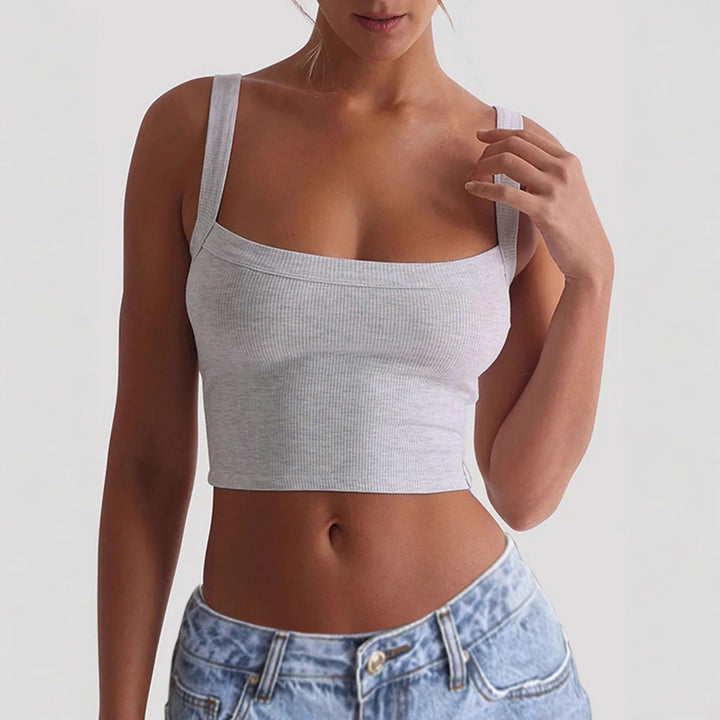 Damen Crop-Top mit quadratischem Ausschnitt und elastischem Material Echo Archiv