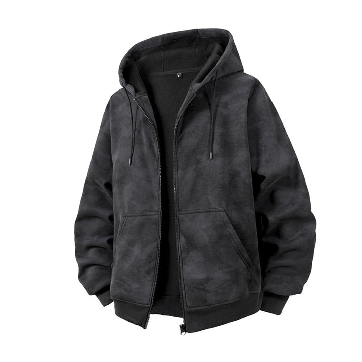 Unisex Oversize Kapuzenzipjacke aus schwerer French-Terry mit Kängurutaschen Echoarchiv