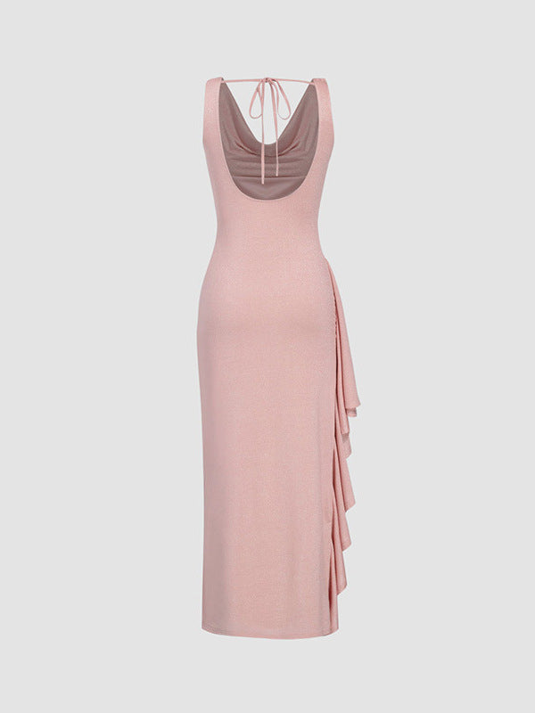 Damen figurbetontes Maxikleid mit elegantem Schnitt und aufregenden Details – Valéora