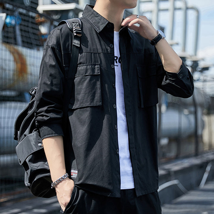 Herren Lässiges Overshirt im Utility‑Look mit Brustklappen und Hemdkragen – Taviero