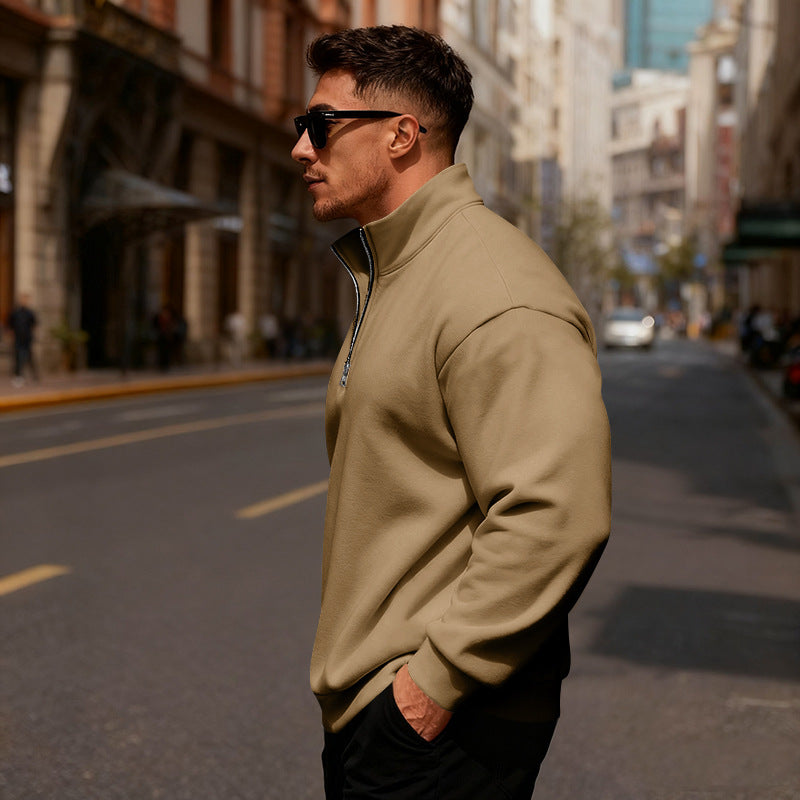 Herren Sweatpullover mit hohem Kragen und Reißverschluss Echoarchiv