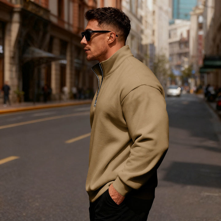 Herren Sweatpullover mit hohem Kragen und Reißverschluss Echoarchiv