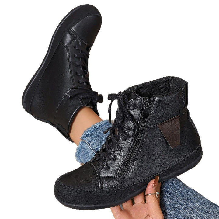 Damen  hochgeschnittene Freizeit-Sneaker-Stiefelette mit seitlichem Reißverschluss gepolstertem Fußbett und rutschfester Gummisohle Echo Archiv