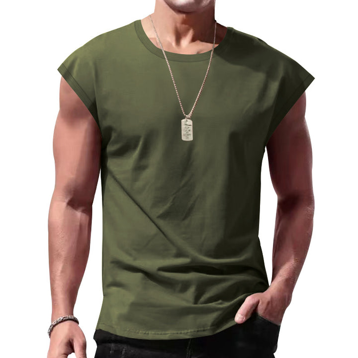 Herren lässiges Ärmelloses T-Shirt mit lockerer Passform und Rundhalsausschnitt Echoarchiv