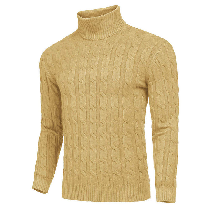 Herren modischer Rollkragenpullover mit strukturierter Strickoptik Echoarchiv