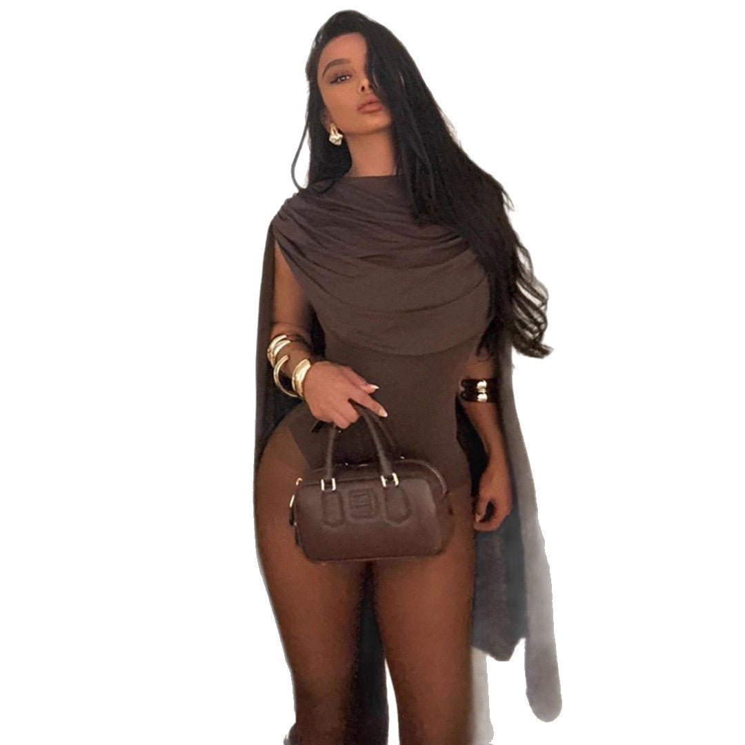 Damen Figurbetontes Cocktailkleid mit kapuzenähnlichem Detail Echo Archiv