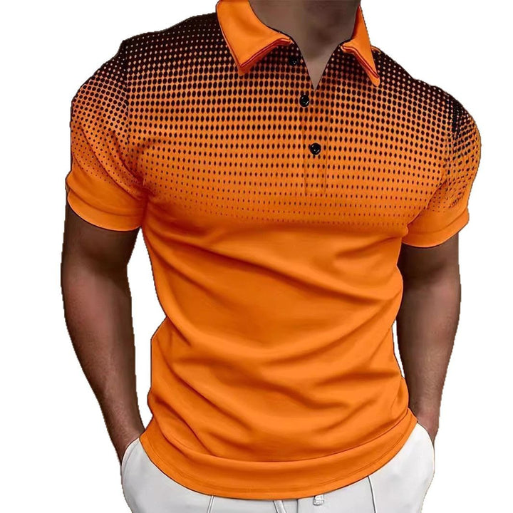 Herren Poloshirt mit modernem grafischen Muster und atmungsaktiver Passform Echoarchiv