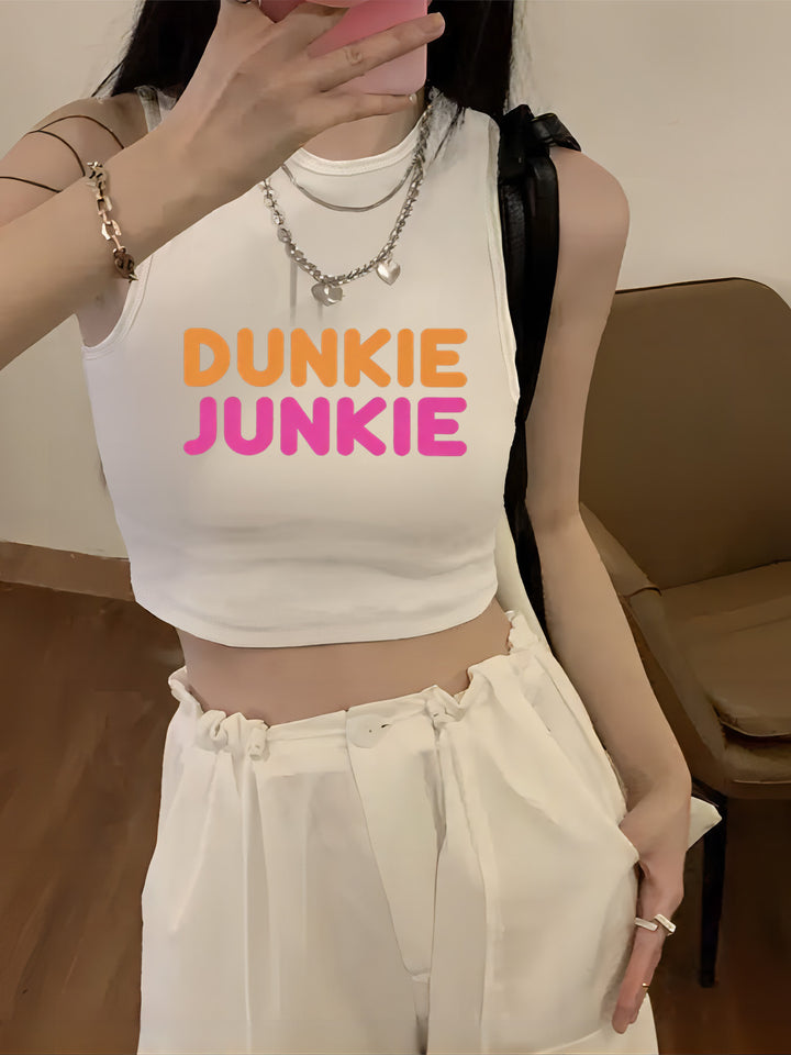 Damen Crop-Top mit auffälligem Schriftzug und körpernahem Schnitt Echo Archiv