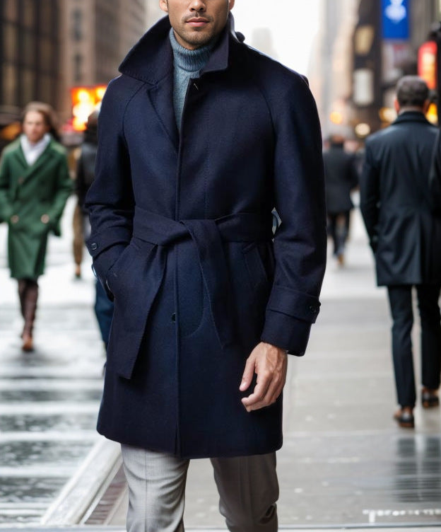 Herren Eleganter Woll-Trenchcoat Echoarchiv