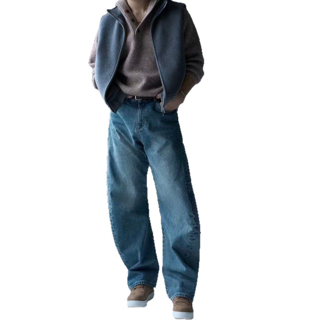 Herren Trendige Weitgeschnittene Denim-Jeans Echo Archiv