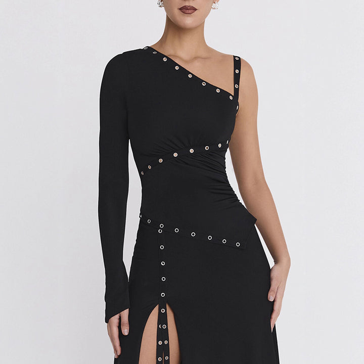 Damen Elegantes Oberteil mit asymmetrischem Schnitt und dekorativen Ösen Echo Archiv