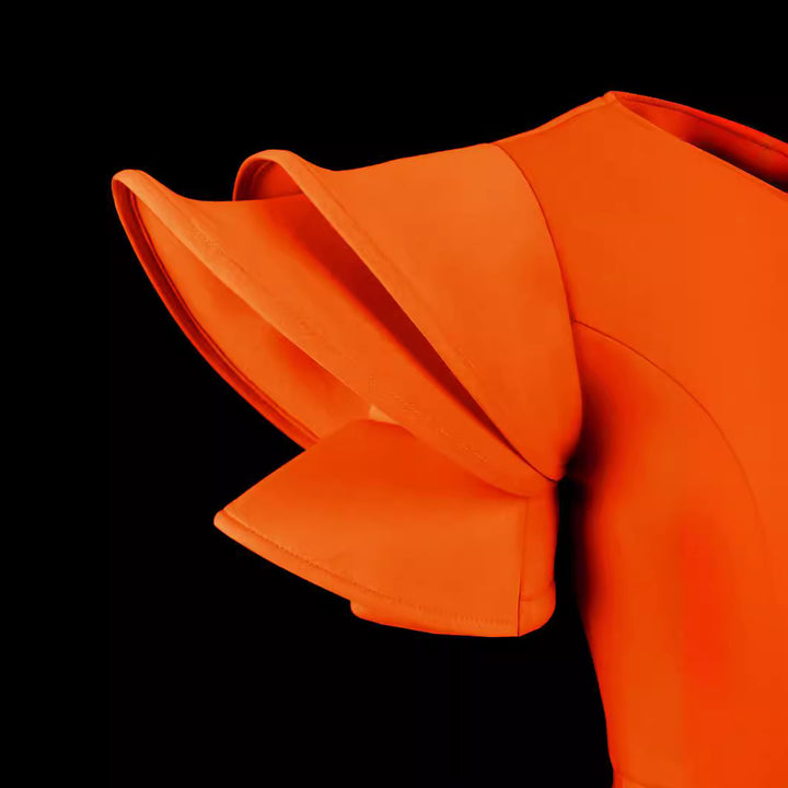 Damen Elegantes Kleid mit asymmetrischem Schnitt und voluminösen Puffärmeln Echo Archiv