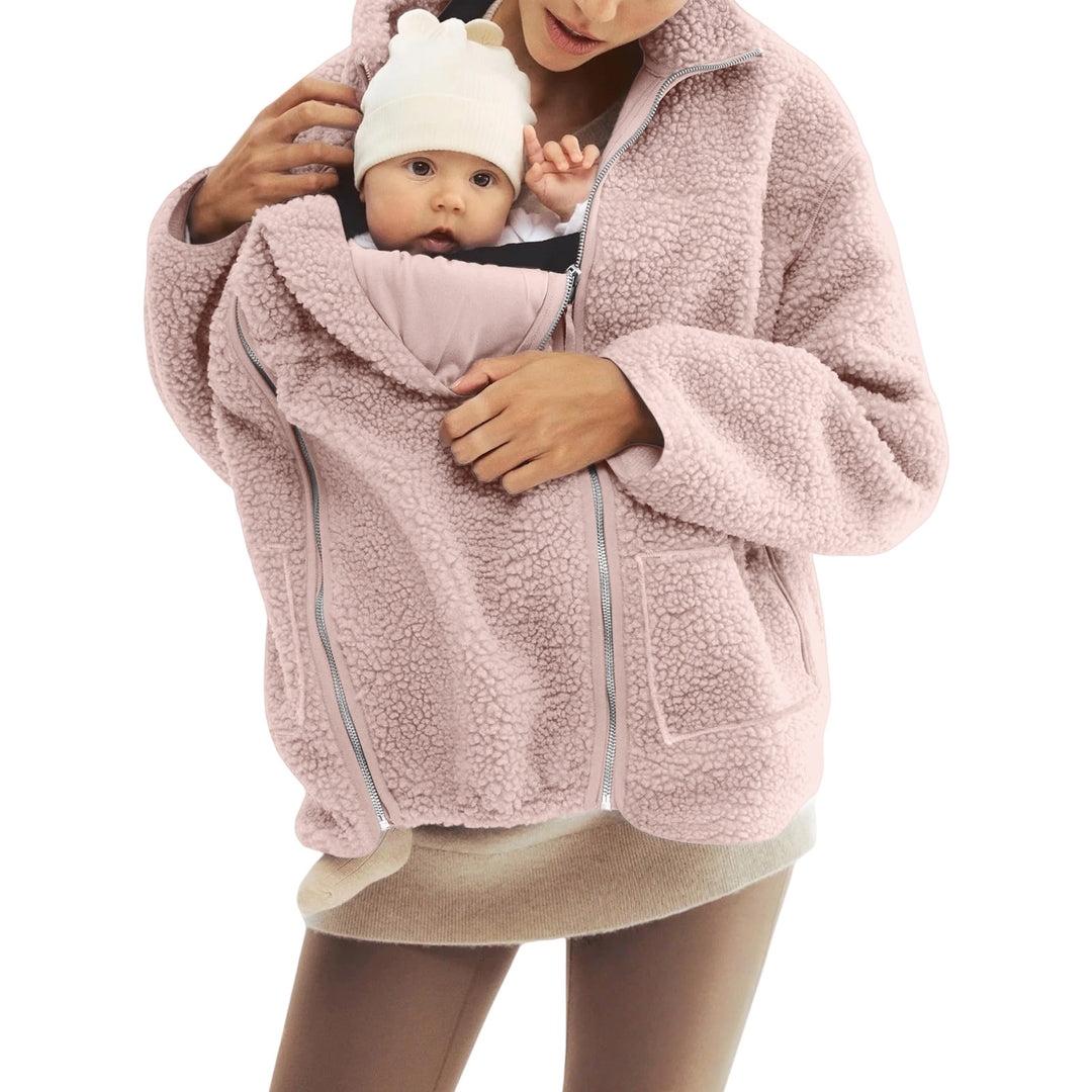 Damen nan oversized Teddyfleece Jacke mit Stehkragen und durchgehendem Reißverschluss Echo Archiv