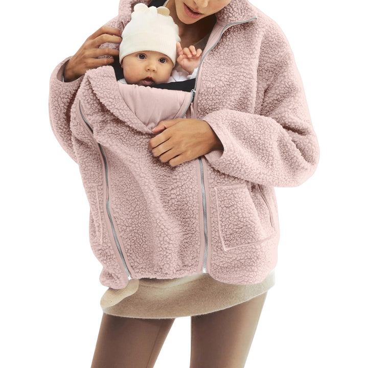 Damen nan oversized Teddyfleece Jacke mit Stehkragen und durchgehendem Reißverschluss Echo Archiv