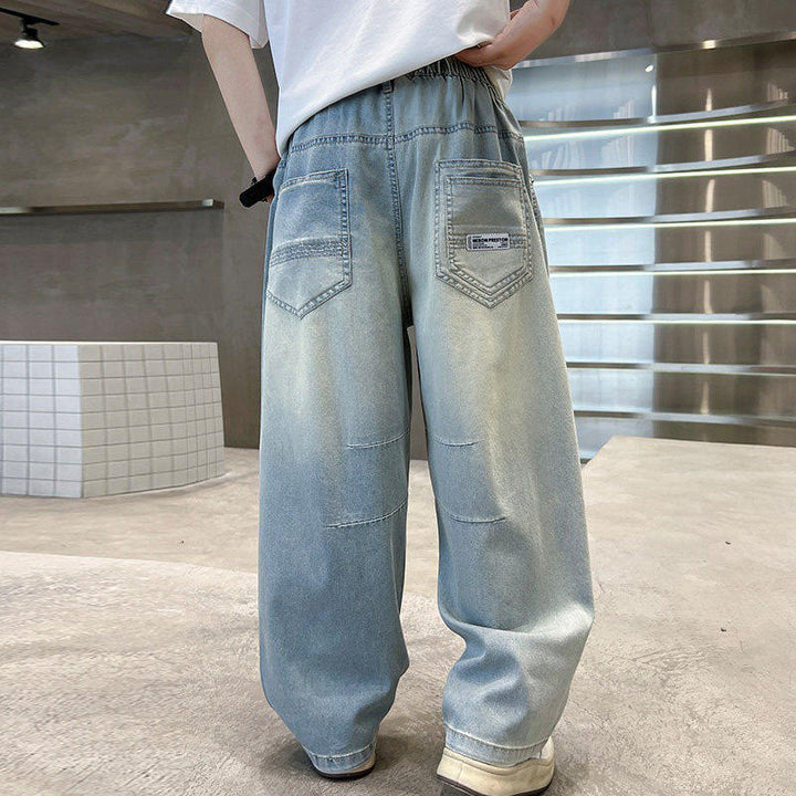 Damen Locker geschnittene Jeanshose mit elastischem Bund Echo Archiv