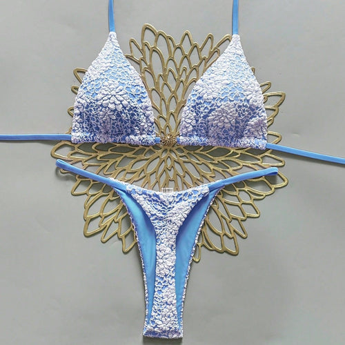Damen Triangel-Bikini mit strukturierter Häkeloptik Echo Archiv