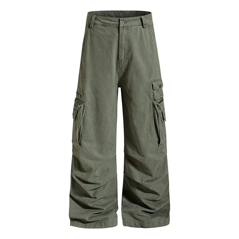 Damen weite High‑Waist Cargo‑Culottehose mit großen Klappentaschen und verstellbarem Saum Echoarchiv