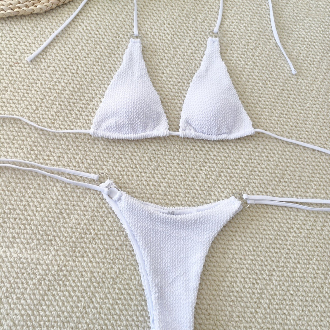 Damen Triangel-Bikini mit strukturiertem Gewebe und eleganten Ringverzierungen Echo Archiv
