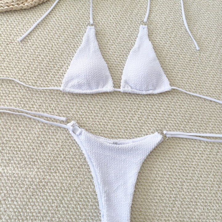 Damen Triangel-Bikini mit strukturiertem Gewebe und eleganten Ringverzierungen Echo Archiv