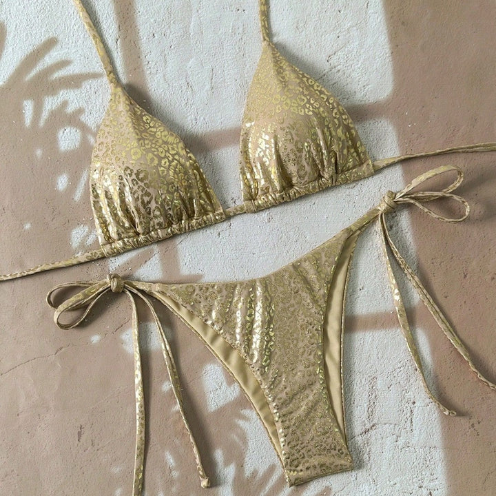 Damen Triangel-Bikini mit glitzerndem Leo-Design Echo Archiv