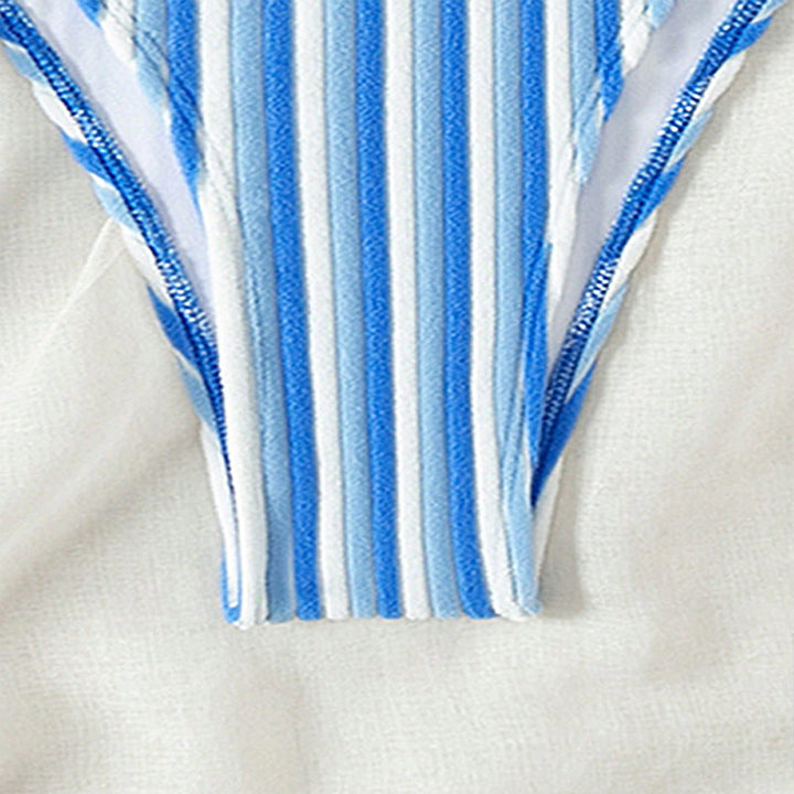 Damen Bikinislip mit verstellbaren Trägern und gestreiftem Design Echo Archiv
