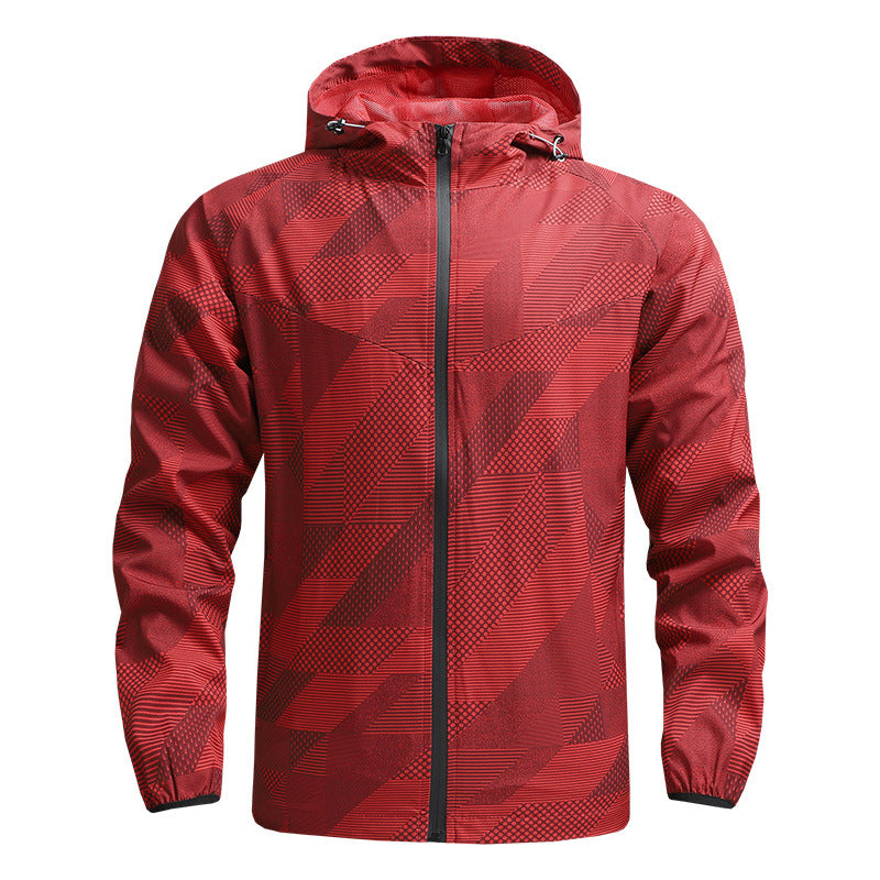 Herren ultraleichte Kapuzen-Trainingsjacke mit winddichter Oberfläche und Packfunktion Echo Archiv