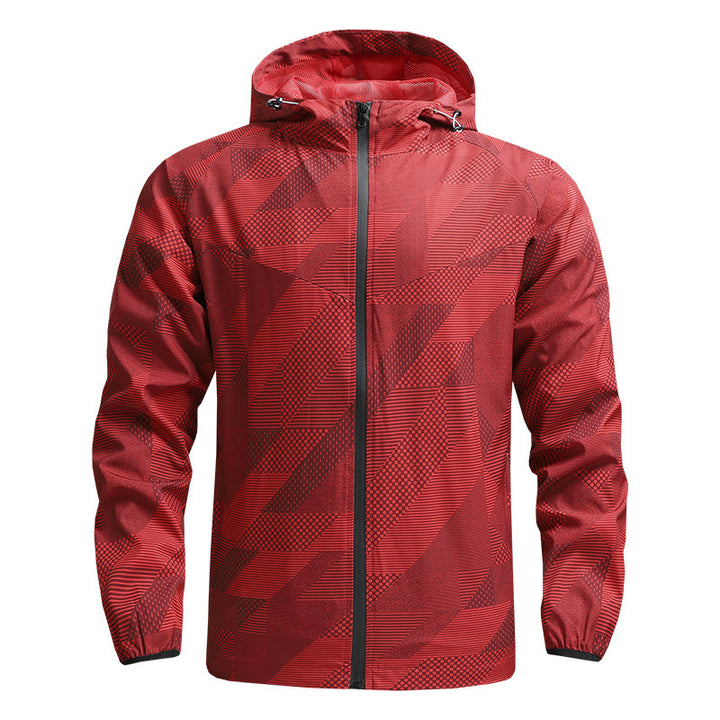 Herren ultraleichte Kapuzen-Trainingsjacke mit winddichter Oberfläche und Packfunktion Echo Archiv