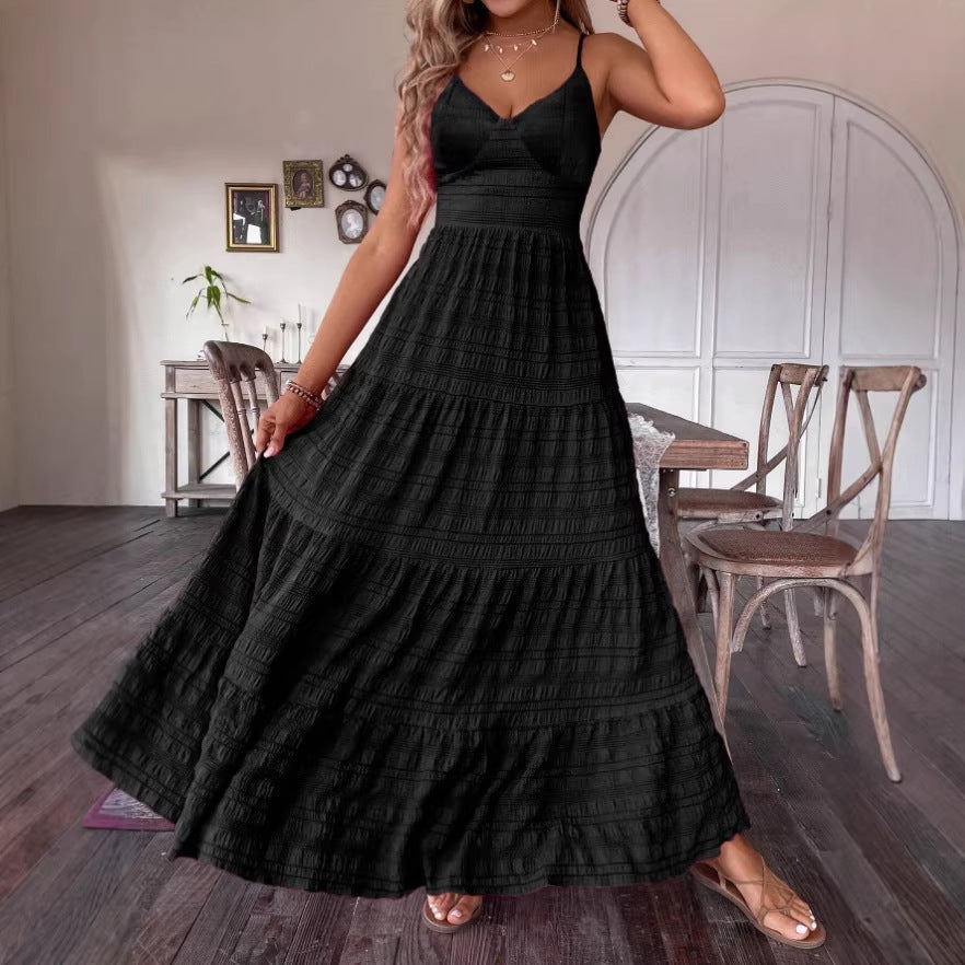 Damen Maxikleid mit schwingendem Rock und zarten Spaghettiträgern Echo Archiv