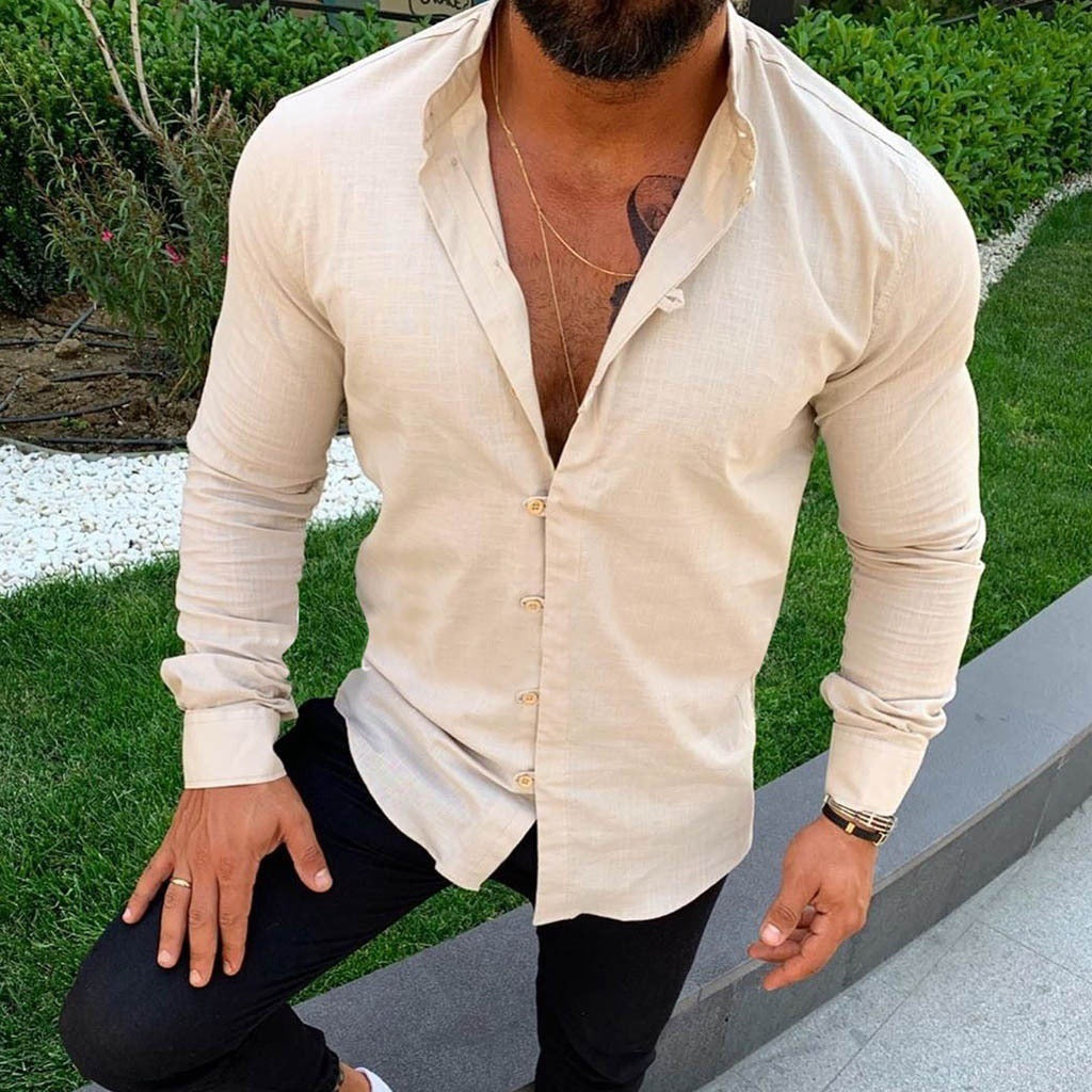 Herren Elegantes Baumwollhemd mit modernem Schnitt und feiner Textur Echoarchiv