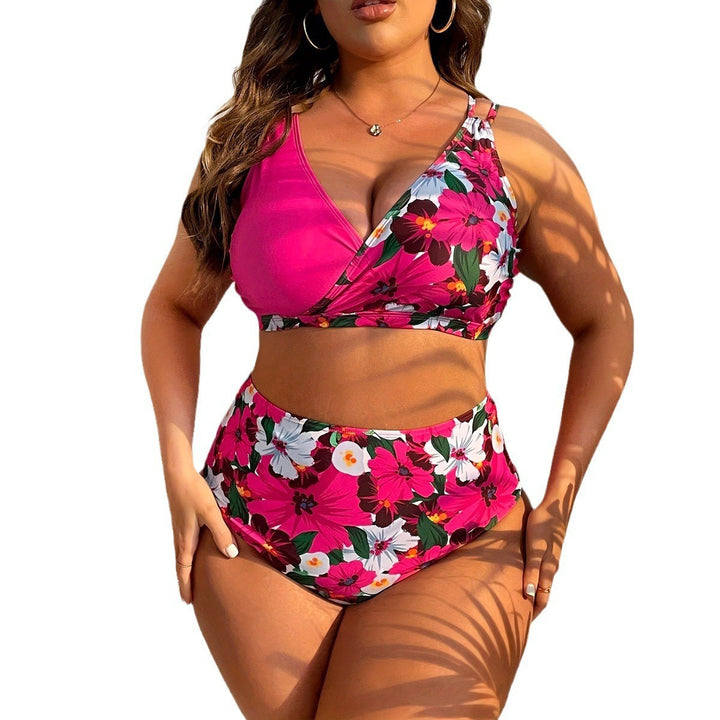 Damen Hochgeschnittenes Floral-Bikini-Set mit Wickeloberteil Echo Archiv
