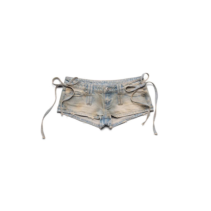 Damen Stylish Denim-Shorts mit verstellbarem Bund Echo Archiv