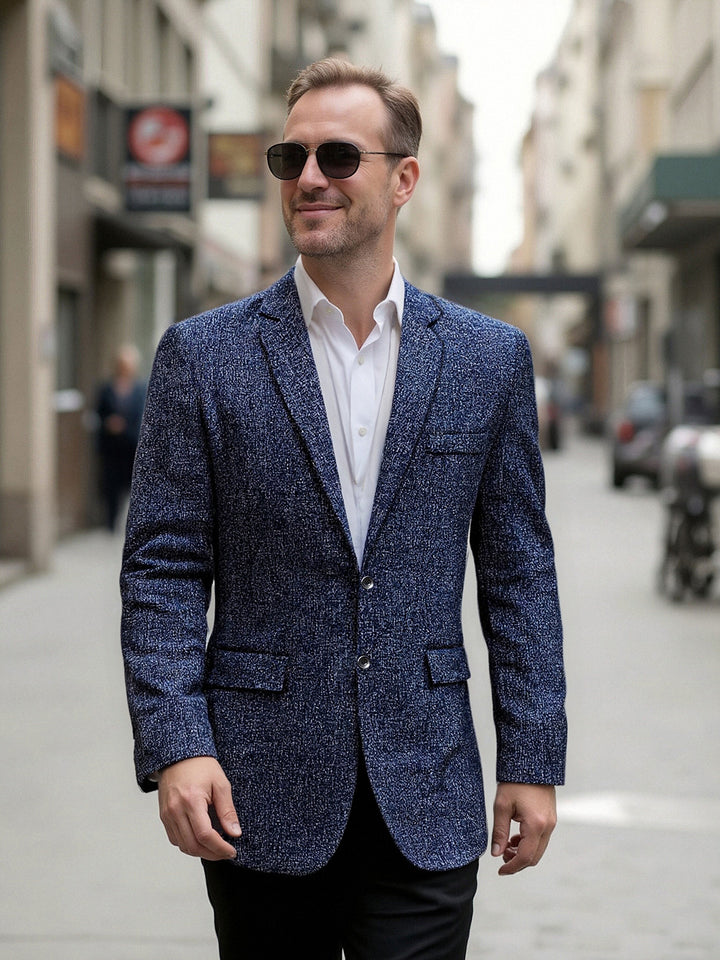 Herren eleganter Blazer aus strukturiertem Gewebe Echoarchiv
