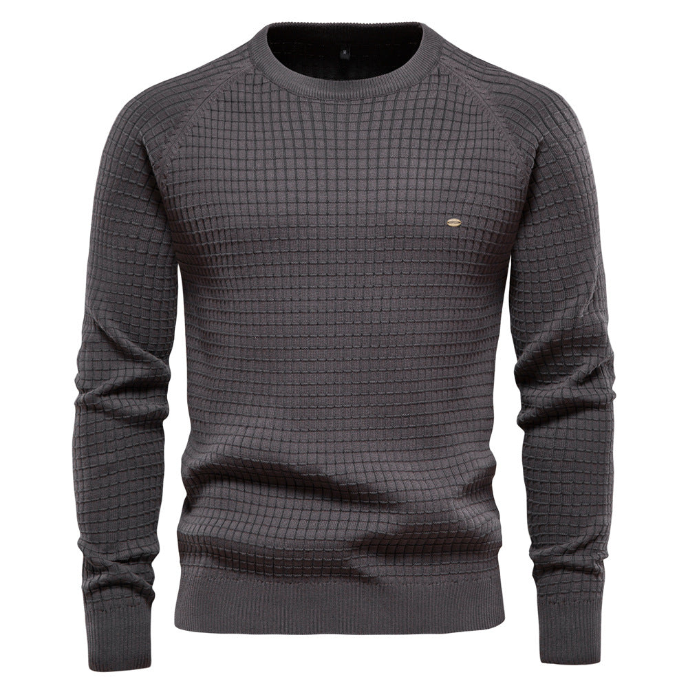 Herren strukturiertes Rundhals Sweatshirt mit modernem Design Echoarchiv