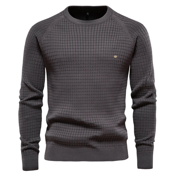 Herren strukturiertes Rundhals Sweatshirt mit modernem Design Echoarchiv