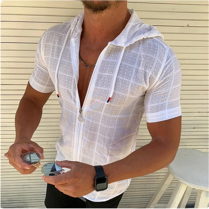 Herren Kapuzenshirt mit modernem Reißverschluss und atmungsaktiver Struktur Echoarchiv