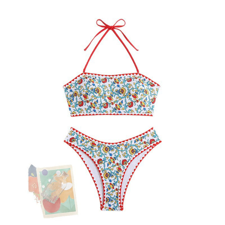 Damen Triangel-Bikini mit verspieltem Blumendesign und Rüschen Echo Archiv
