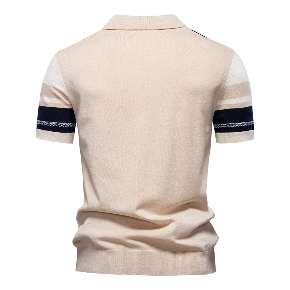 Herren stylisches Poloshirt mit modernen Farbstreifen Echoarchiv
