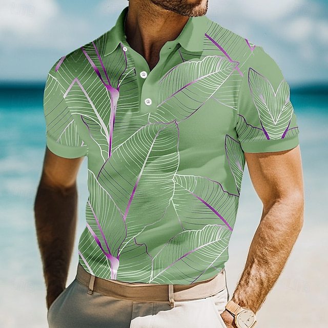 Herren Polohemd mit modernem geometrischen Muster und hochwertiger Baumwollqualität Echoarchiv