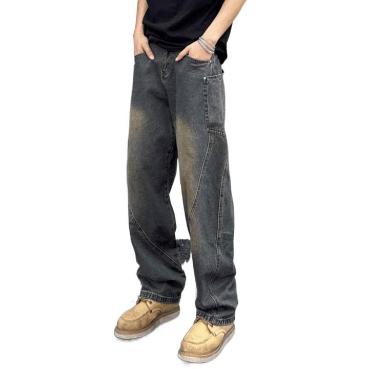 Herren weit geschnittene Jeans mit asymmetrischem Design Echoarchiv