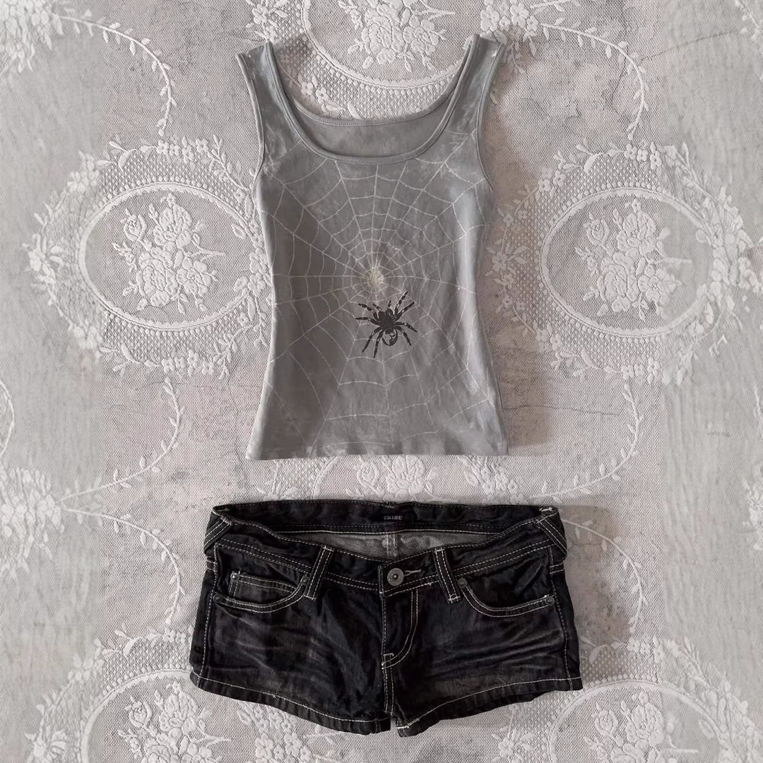 Damen Denim-Shorts mit lässigem Cut und auffälligen Nähte Echo Archiv